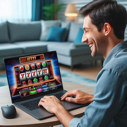 happy man playing situs slot gacor